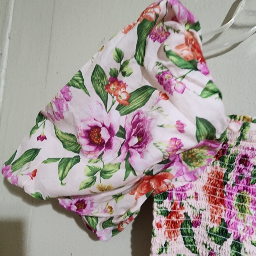 Janie and Jack Floral Puff Sleeve Blouse - Picture 4 of 4